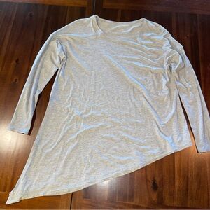 Lululemon To the Point Long Sleeve Heathered Grey Workout Top Asymmetrical!